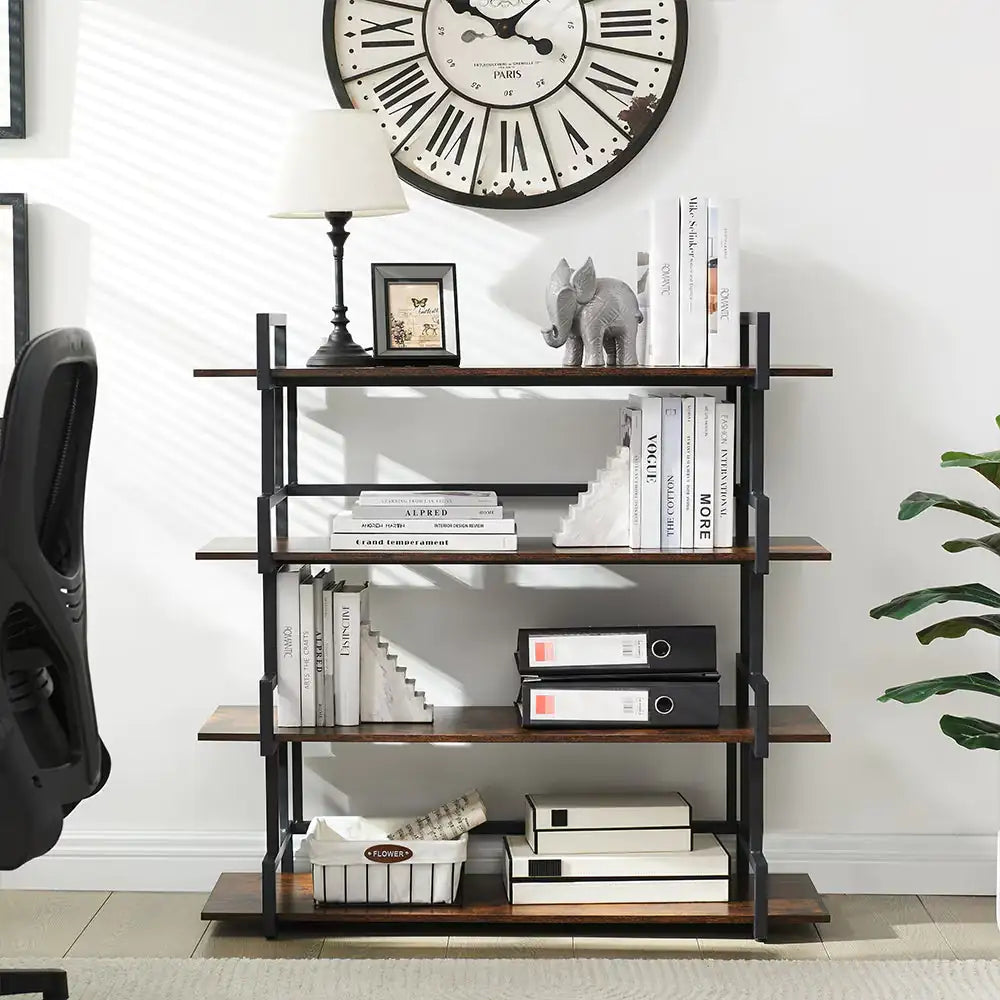 Urban Metal & Wood 4-Tier Bookcase