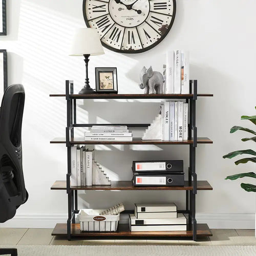 Urban Metal & Wood 4-Tier Bookcase