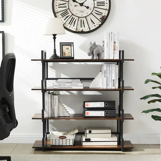 Urban Metal & Wood 4-Tier Bookcase