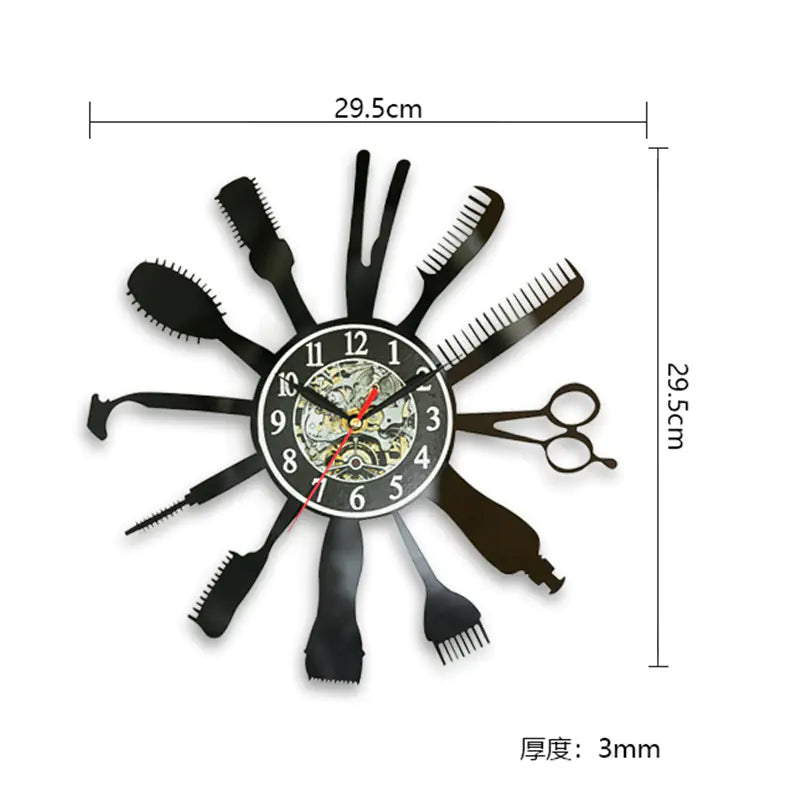 Stylish Vinyl Timepiece for Salon