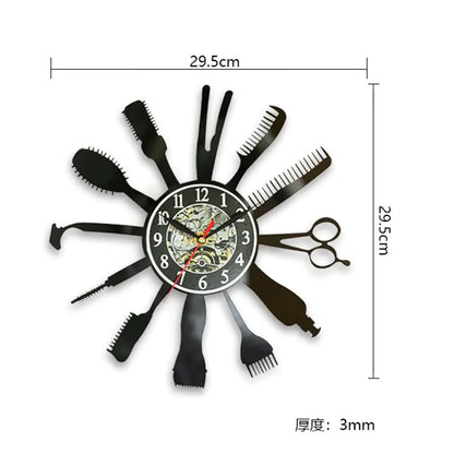 Stylish Vinyl Timepiece for Salon