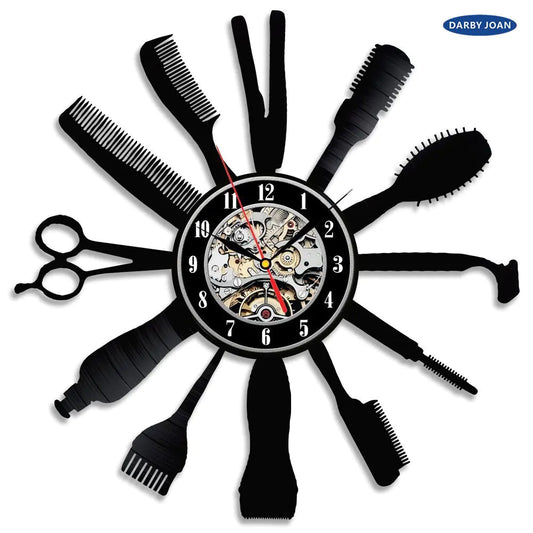 Stylish Vinyl Timepiece for Salon