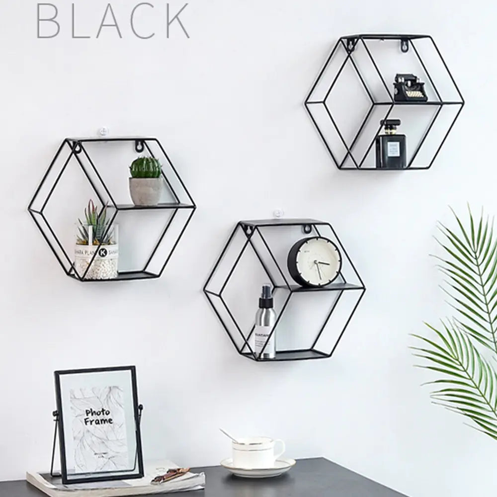 Hexagonal Wall Shelf - Wall Decor and Storage Rack