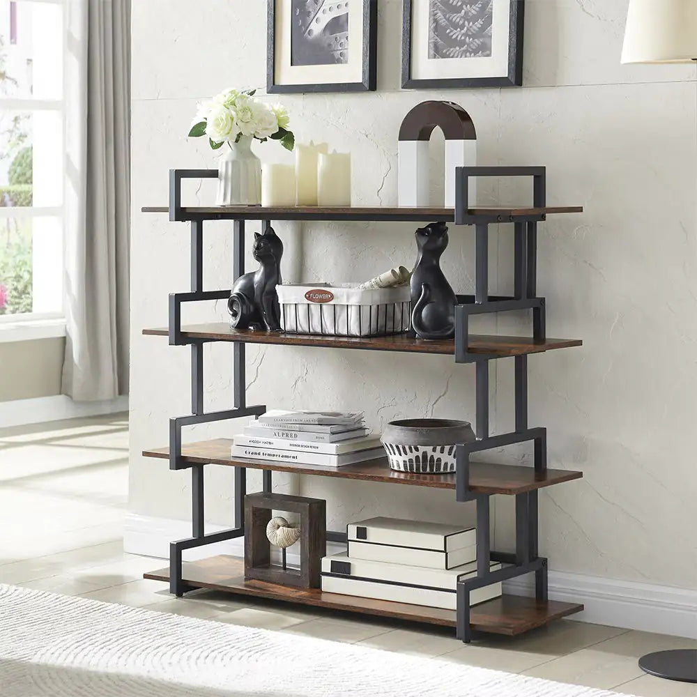 Urban Metal & Wood 4-Tier Bookcase