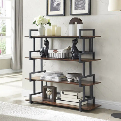 Urban Metal & Wood 4-Tier Bookcase