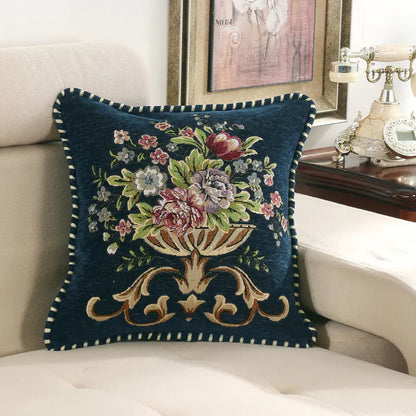 Light Luxury Curled Chenille Flower Pillow for Home