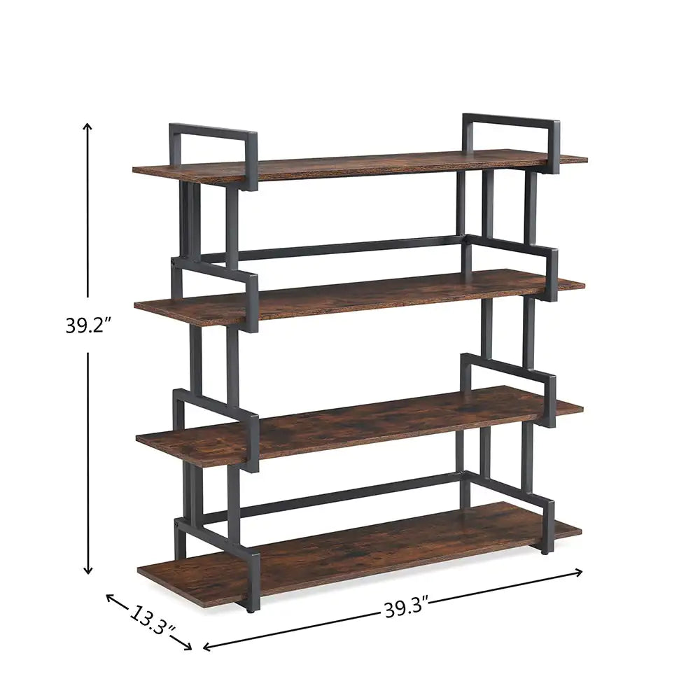 Urban Metal & Wood 4-Tier Bookcase