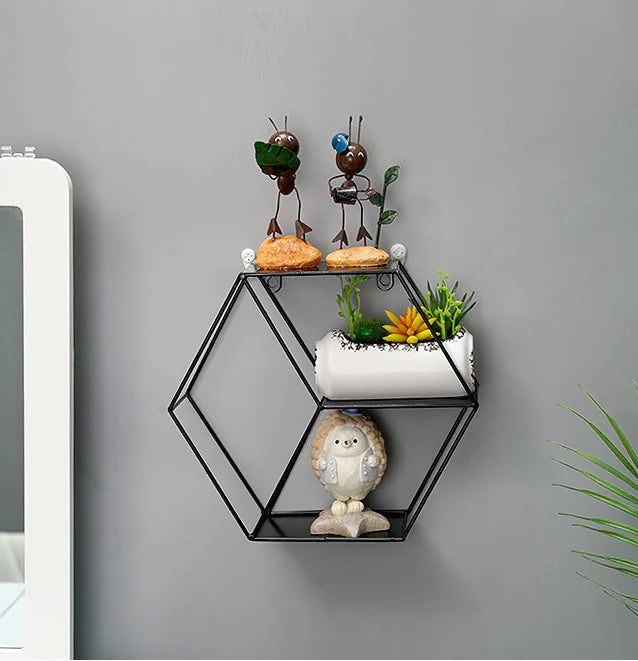 Hexagonal Wall Shelf - Wall Decor and Storage Rack