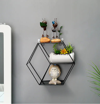 Hexagonal Wall Shelf - Wall Decor and Storage Rack
