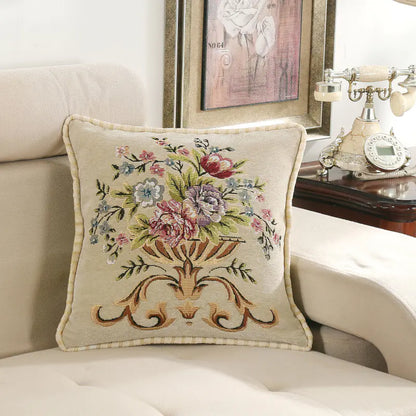 Light Luxury Curled Chenille Flower Pillow for Home