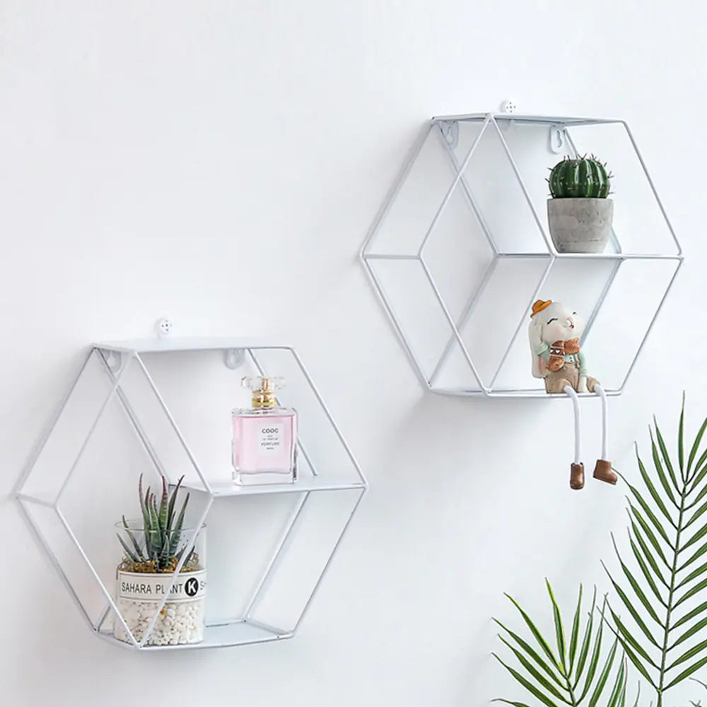 Hexagonal Wall Shelf - Wall Decor and Storage Rack