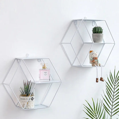 Hexagonal Wall Shelf - Wall Decor and Storage Rack