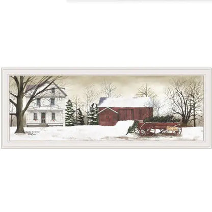 Billy Jacobs Christmas Trees Framed Art, White Frame