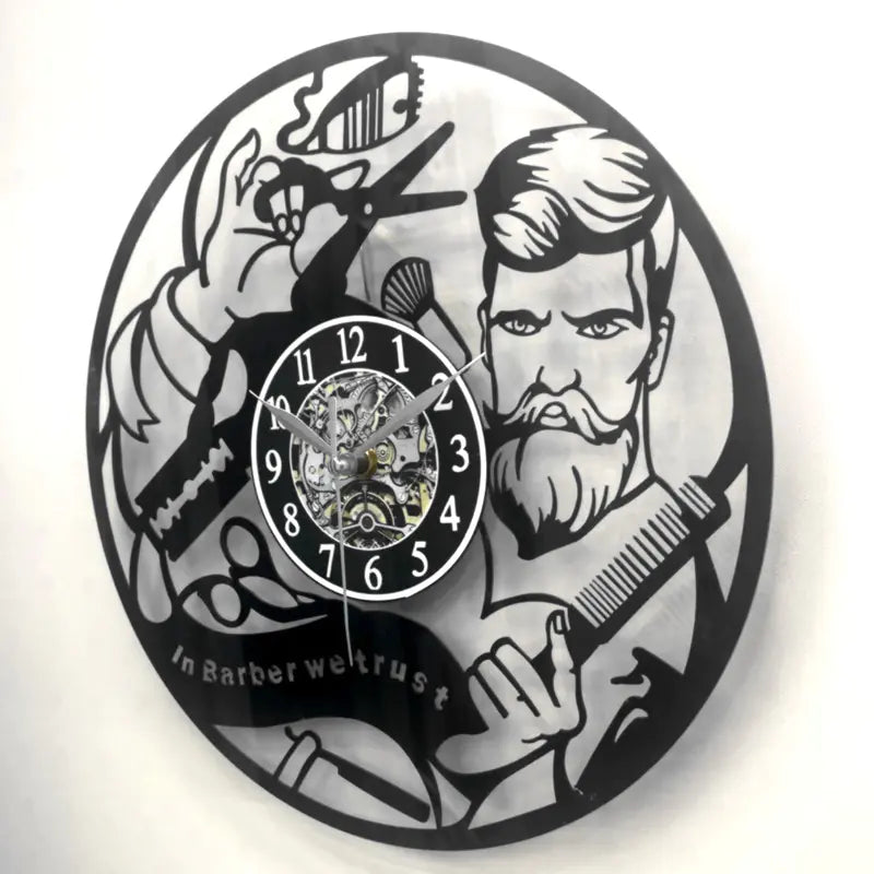 Stylish Vinyl Timepiece for Salon