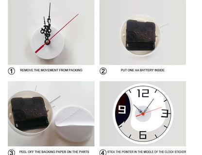 Panda Decor Clock Decals - Eco-Friendly